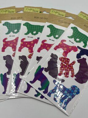 5 Sheets Colorful Dog Images Iron On, DIY Arts And Crafts, Bundle